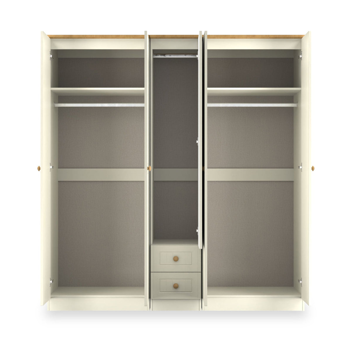 Brixham Cream 5 Door 2 Drawer Wardrobe