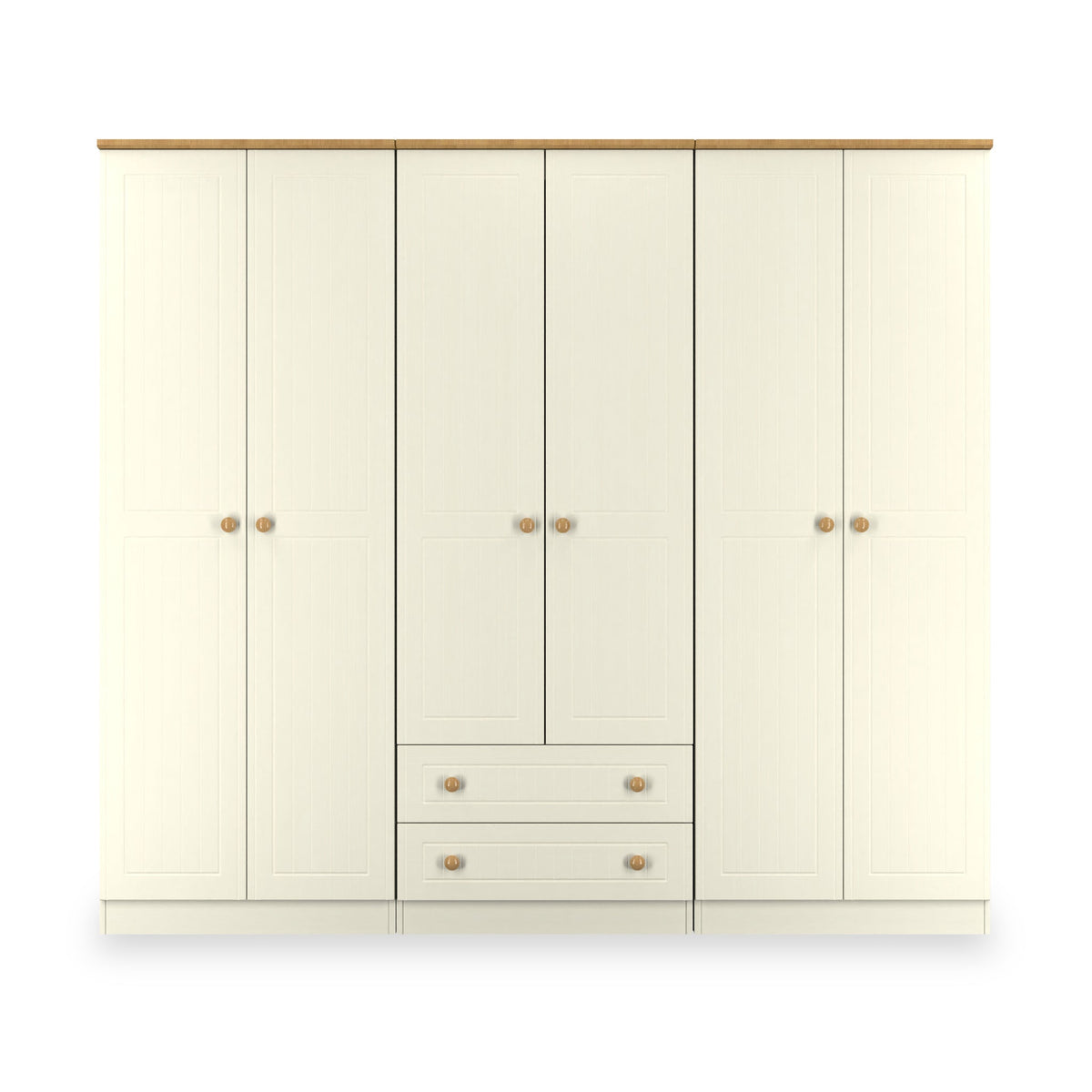 Brixham Cream 6 Door 2 Drawer Wardrobe