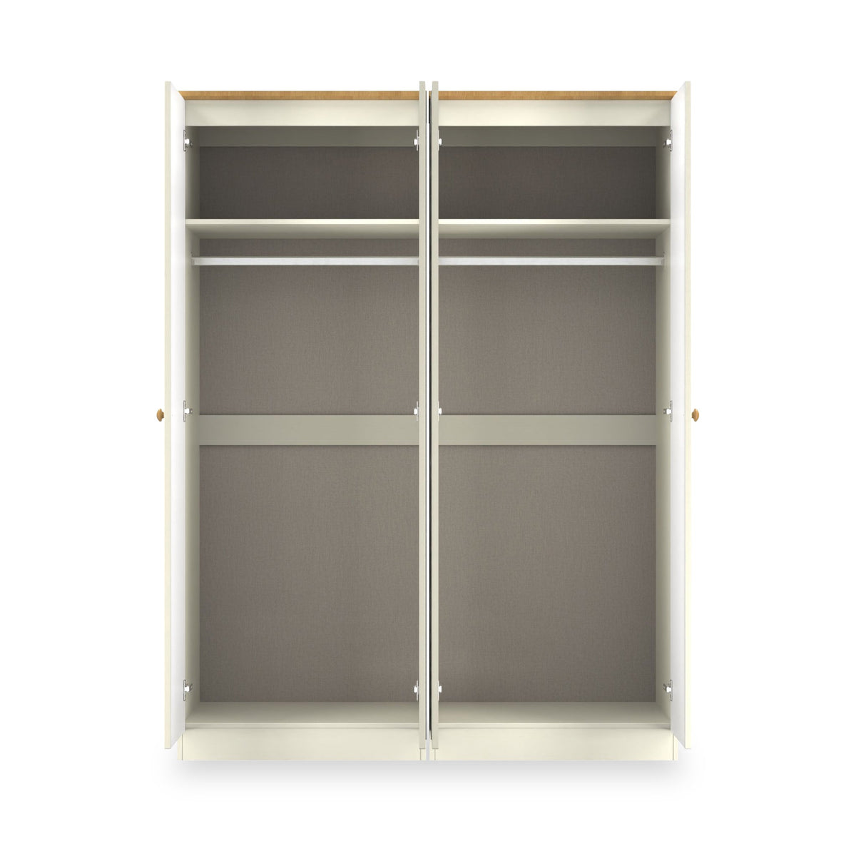 Brixham Cream 4 Door Mirrored Wardrobe