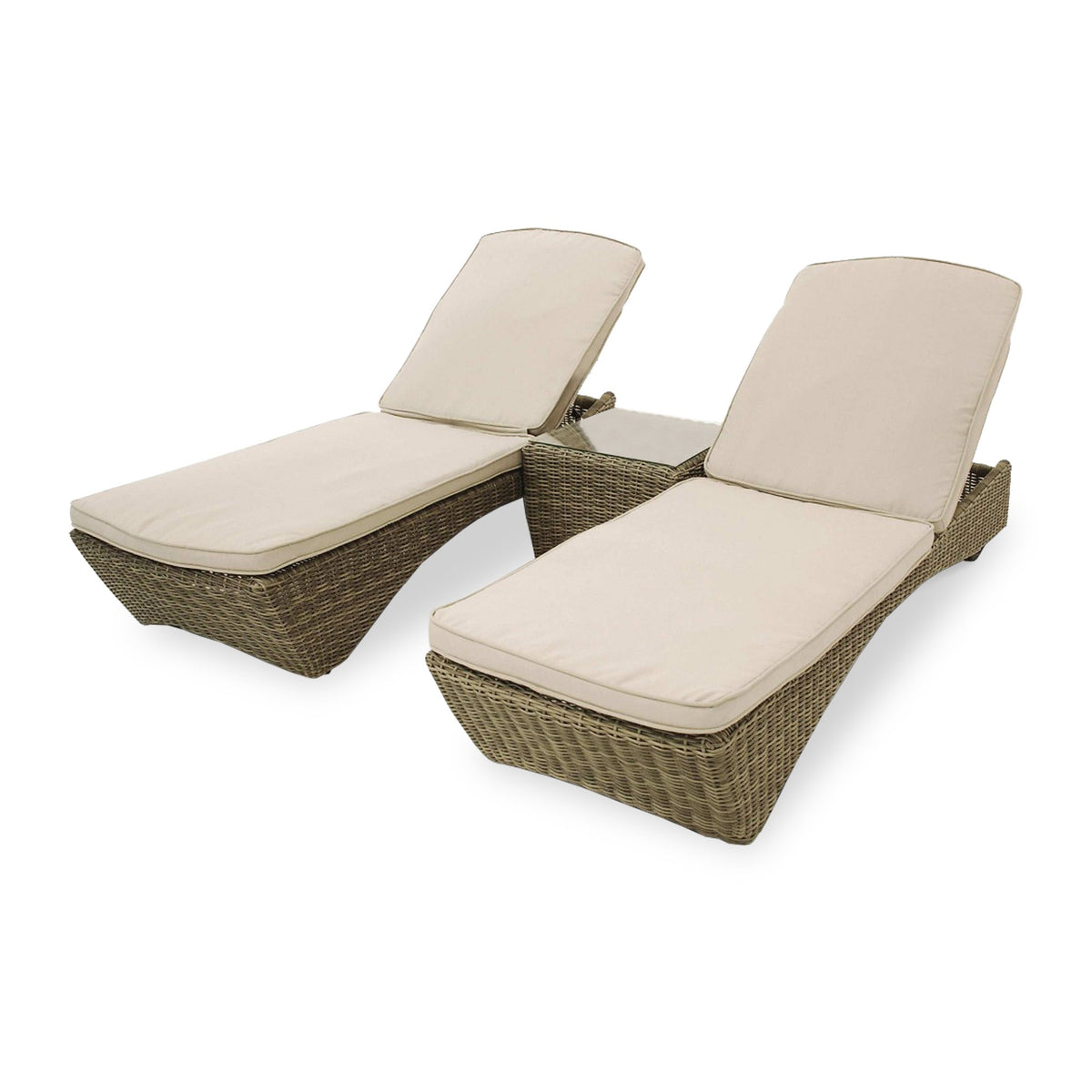 Maze Winchester 3 Piece Rattan Sunlounger Set