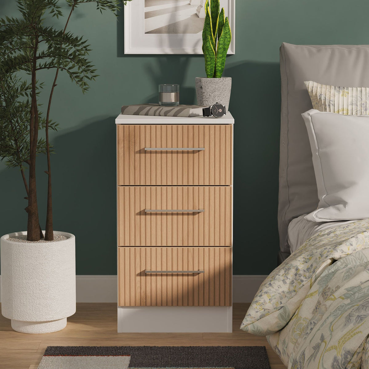 Ellington 3 Drawer Bedside Table