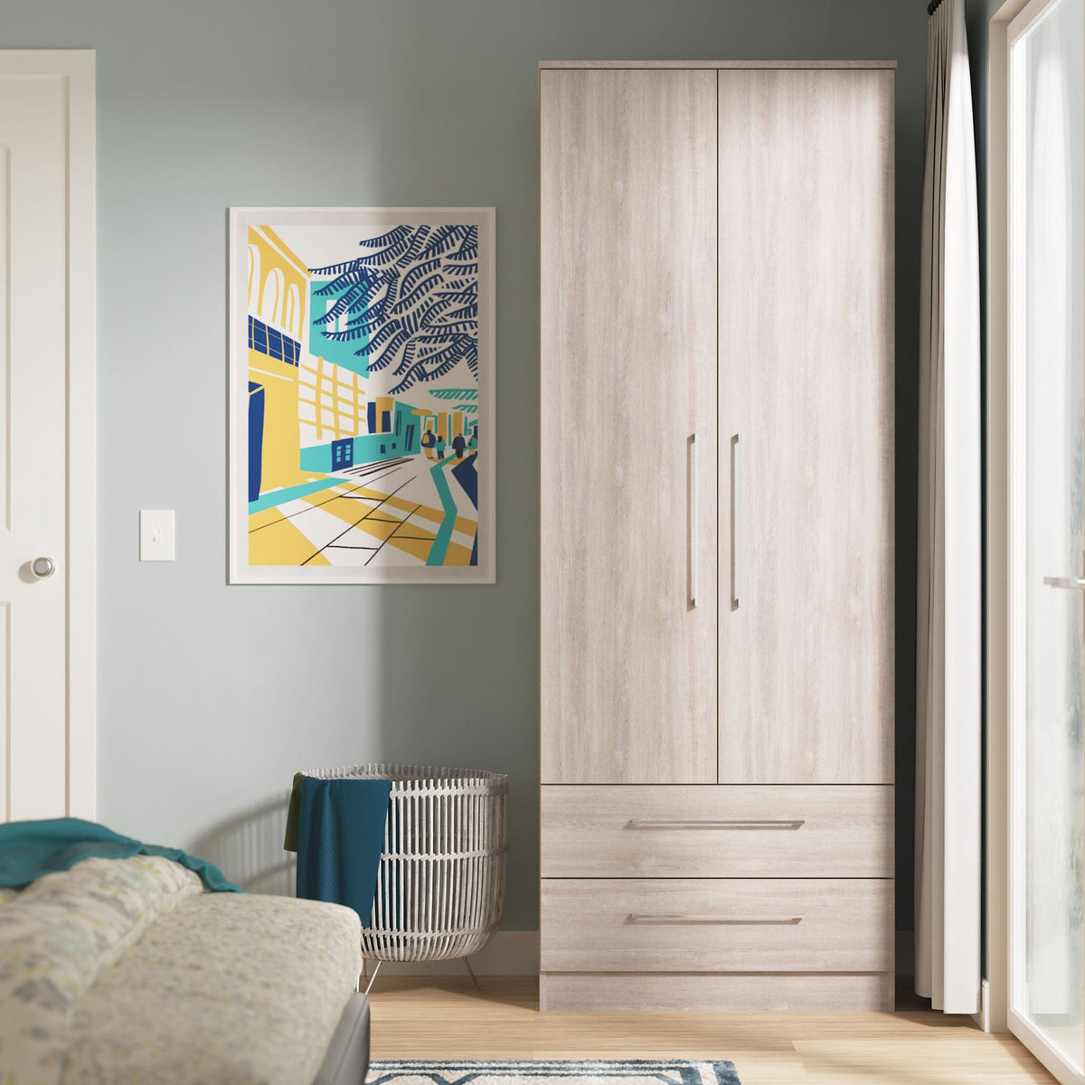 Ellington Double Wardrobe With Drawers