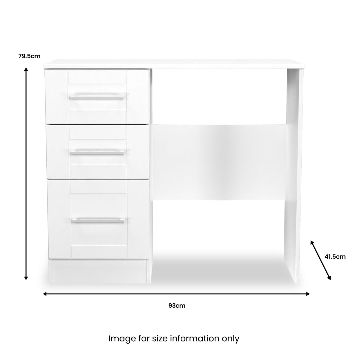 Bellamy White 3 Drawer Dressing Table
