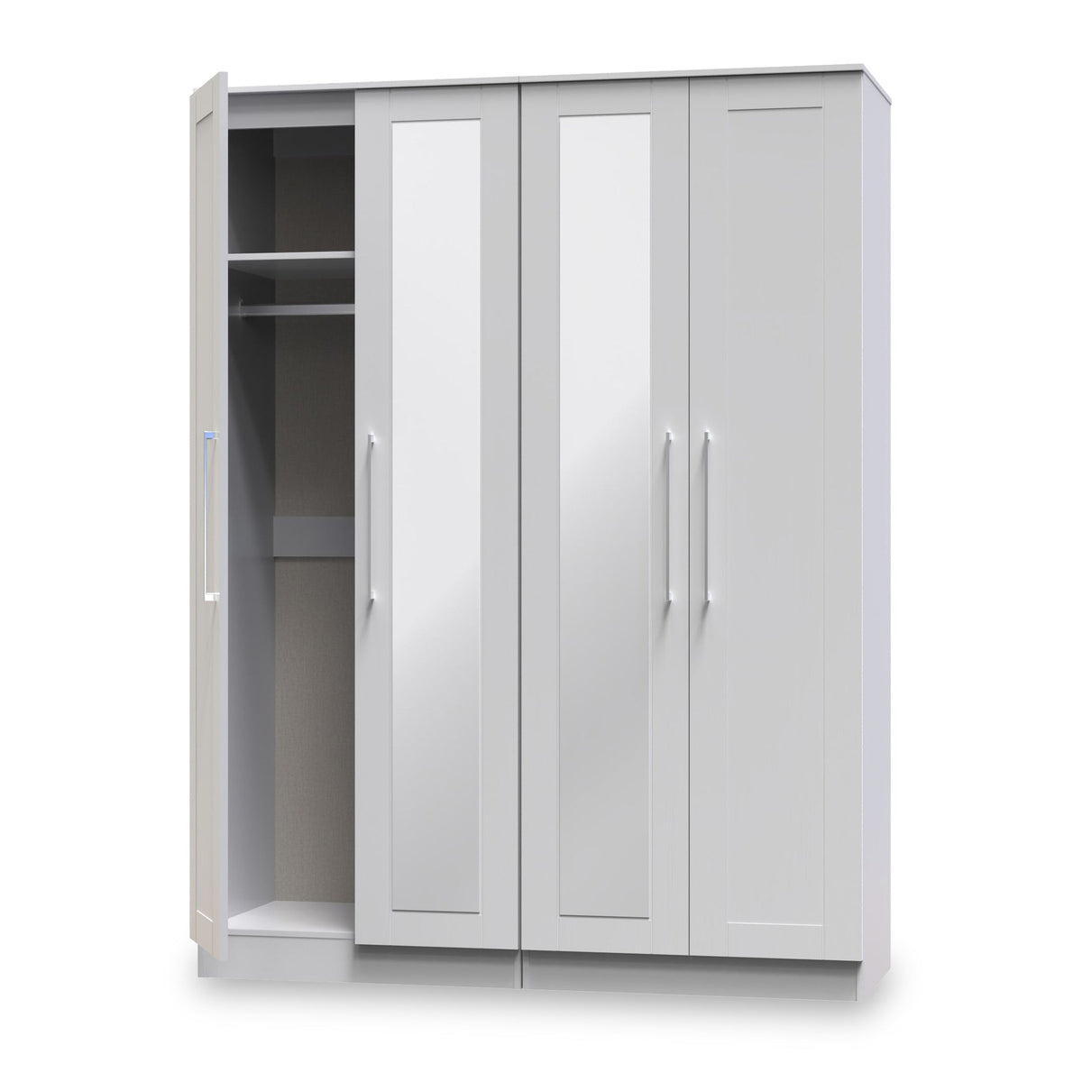 Bellamy Tall 4 Door 2 Central Mirrored Wardrobe