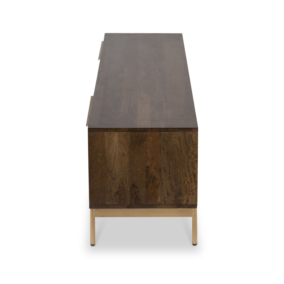Beau Grooved Brown Mango Wood Extra Large TV Unit
