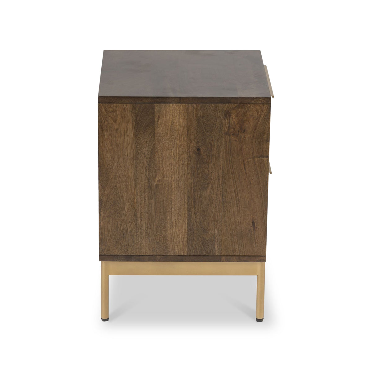 Beau Grooved Brown Mango Wood 2 Drawer Bedside