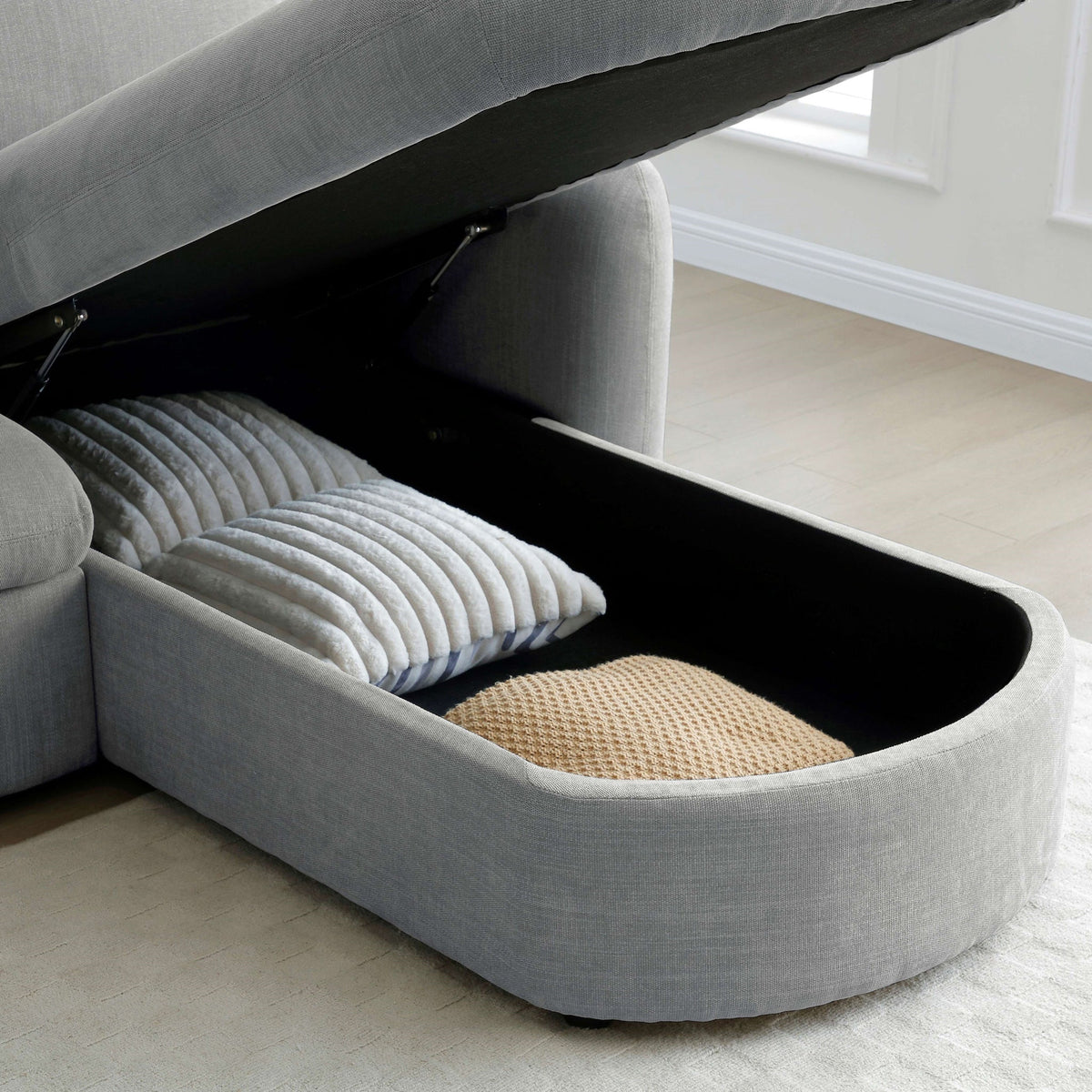 Belvere Curved Corner 3 Seater Sofa Bed