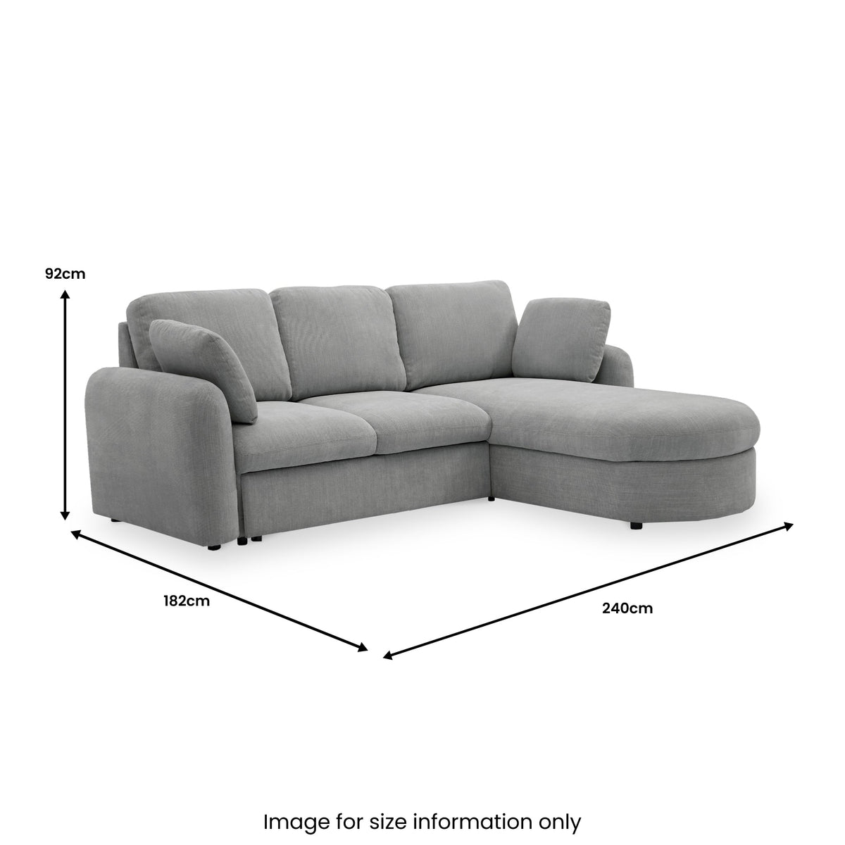 Belvere Curved Corner 3 Seater Sofa Bed
