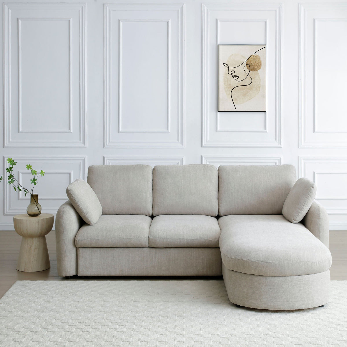 Belvere Curved Corner 3 Seater Sofa Bed