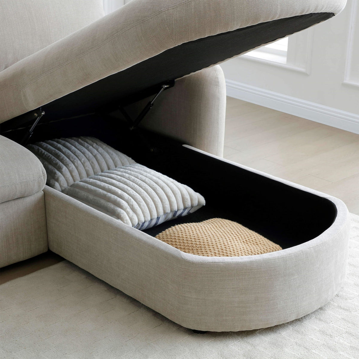 Belvere Curved Corner 3 Seater Sofa Bed