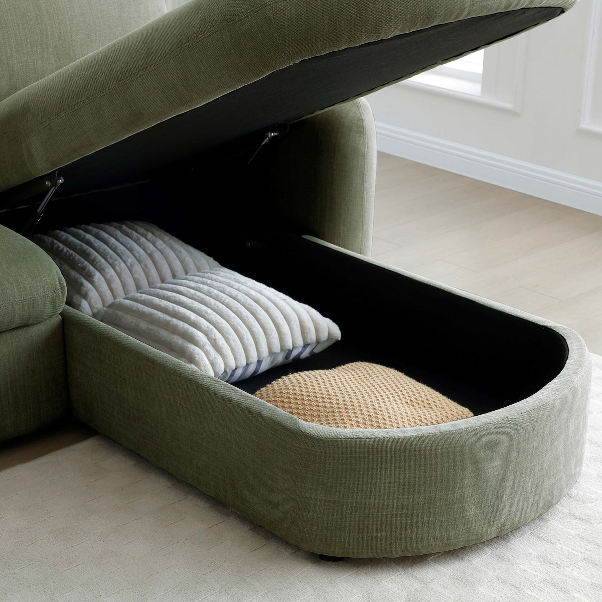 Belvere Curved Corner 3 Seater Sofa Bed