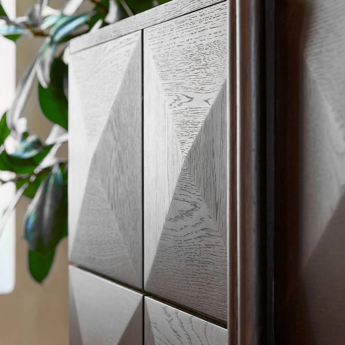 Roka Oak Geometric 2 Door Cabinet
