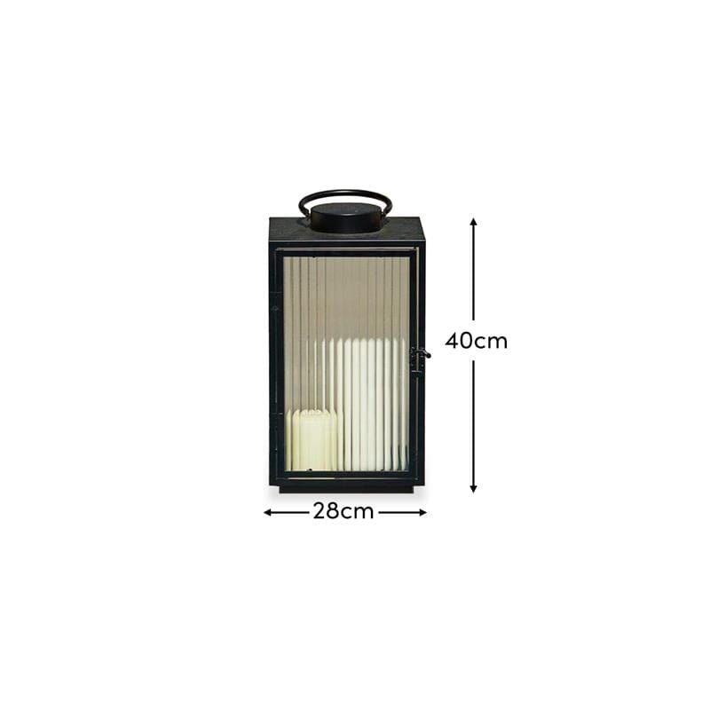 Revesby 40cm Lantern - Black Metal