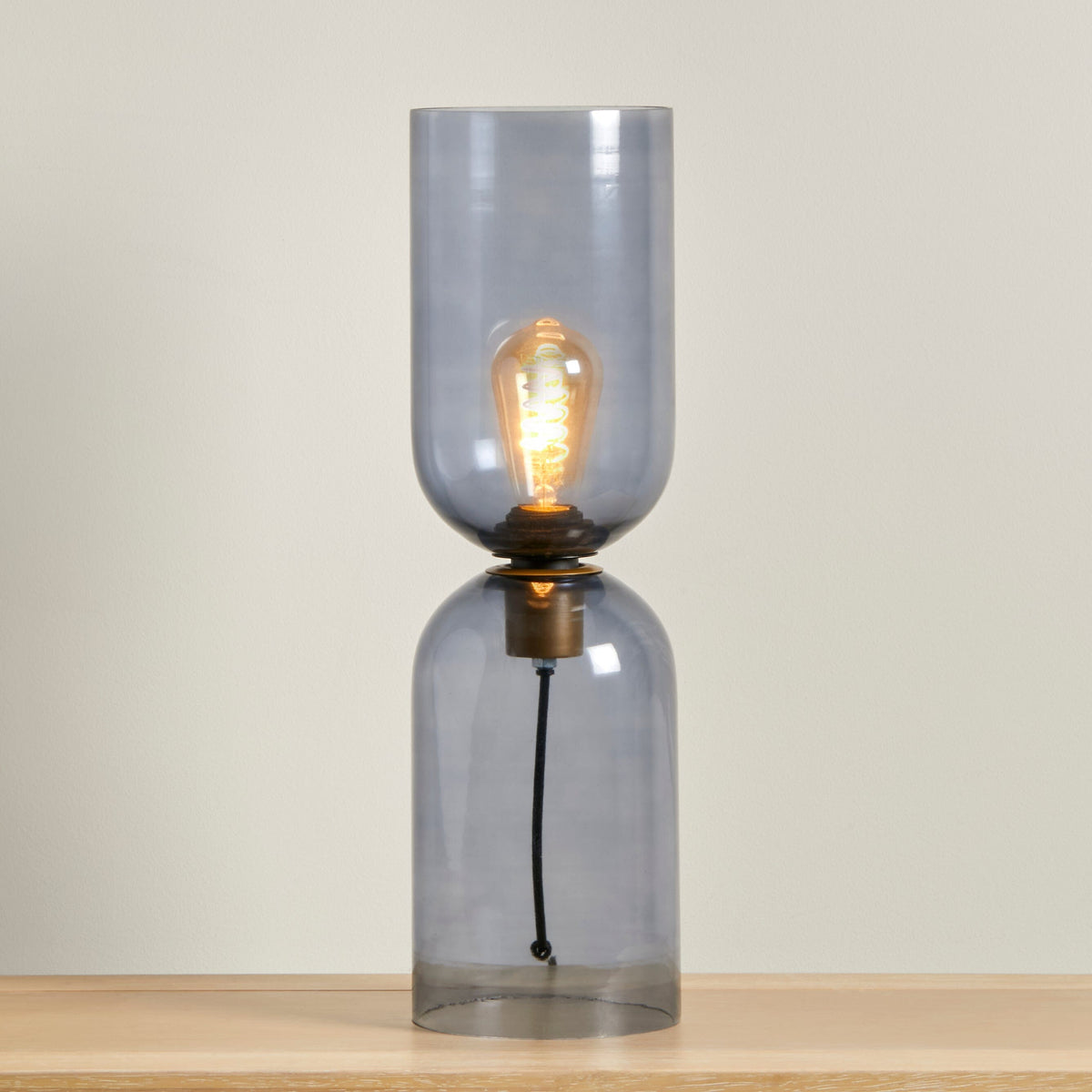 Sutton 50cm Lamp - Smoked Glass