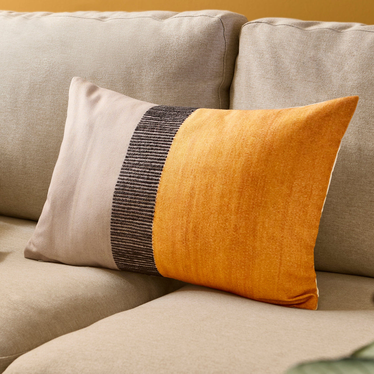 Selu 35x55cm Striped Cushion Cover - Yellow