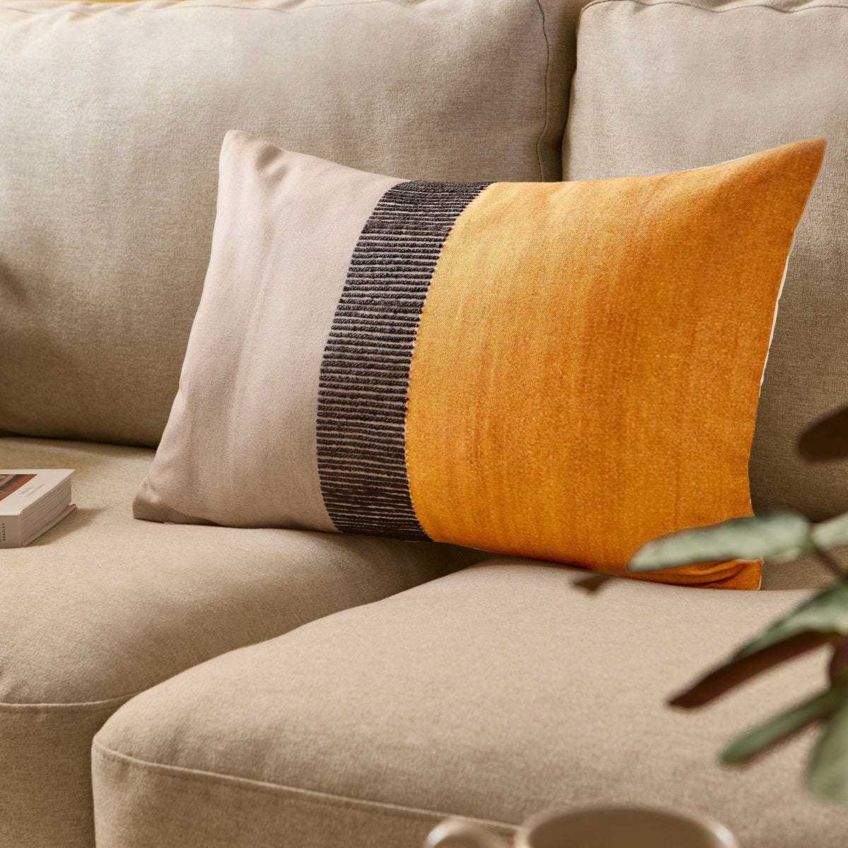 Selu 35x55cm Striped Cushion Cover - Yellow