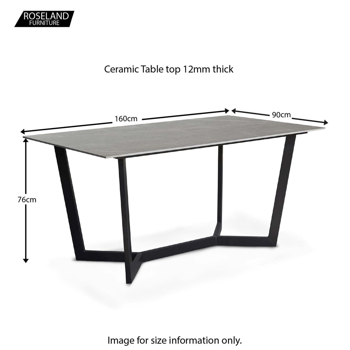 Harley Grey 160cm Ceramic Dining Table