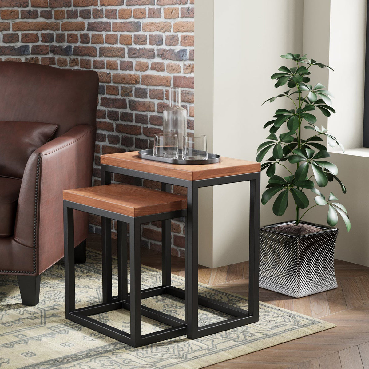 Dunstan Acacia Nest of 2 Tables