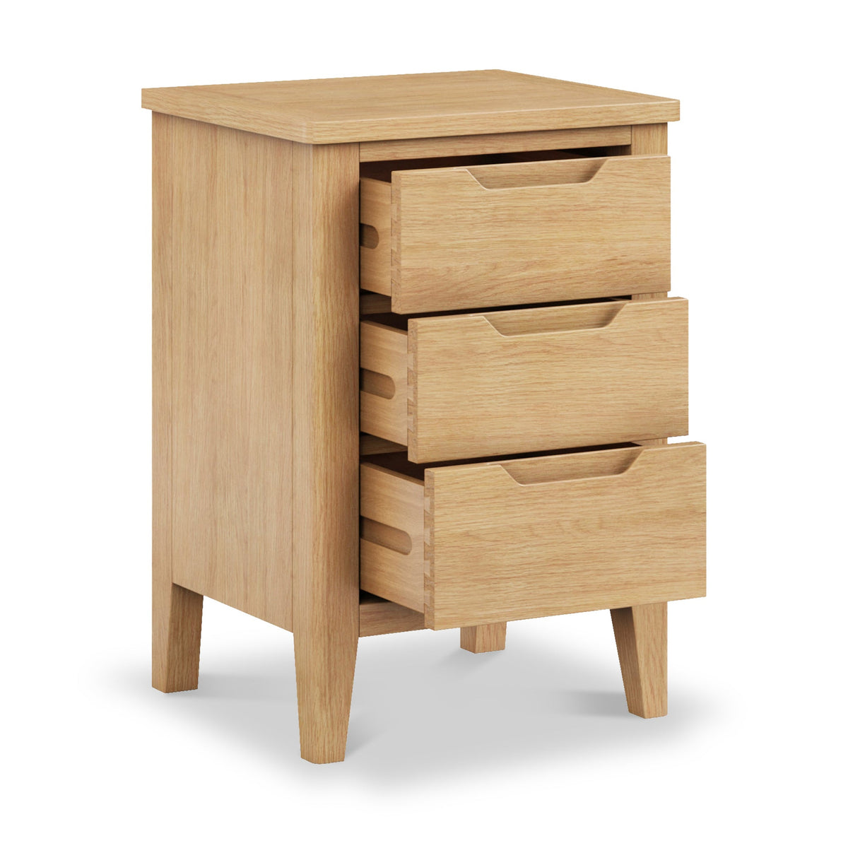 Camdale Oak 3 Drawer Bedside Table