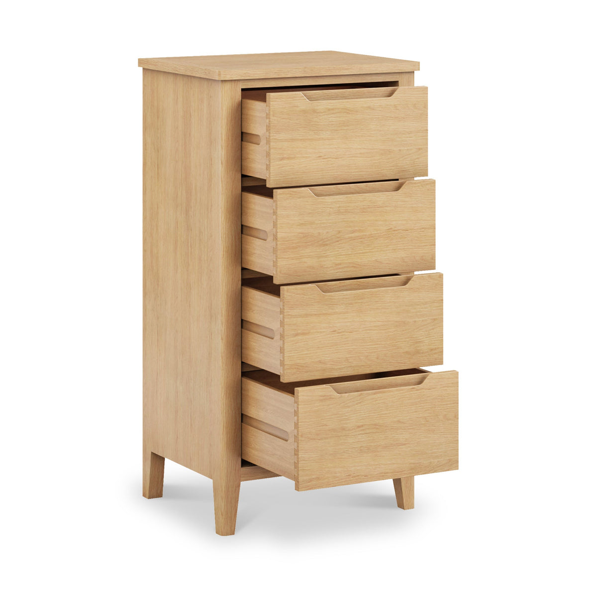 Camdale Oak 4 Drawer Tall Boy Chest