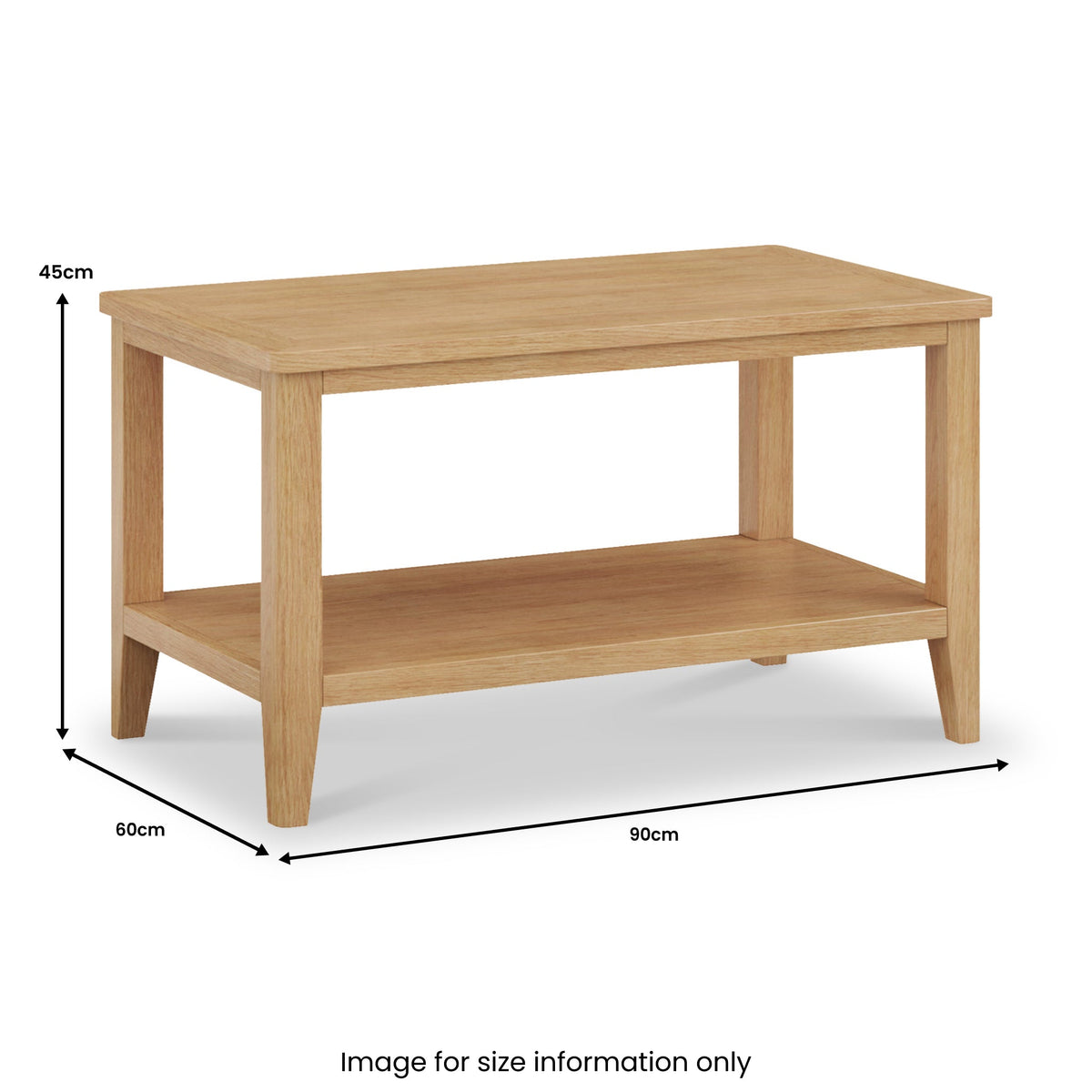Durham Oak Coffee Table with Shelf