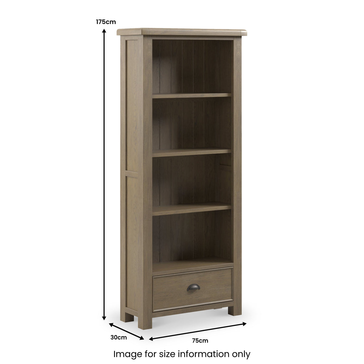 Taunton Smoked Oak Large Display Bookcase