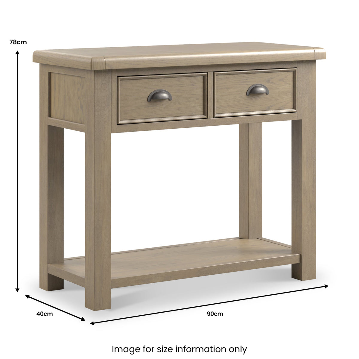 Taunton Smoked Oak 2 Drawer Console Table