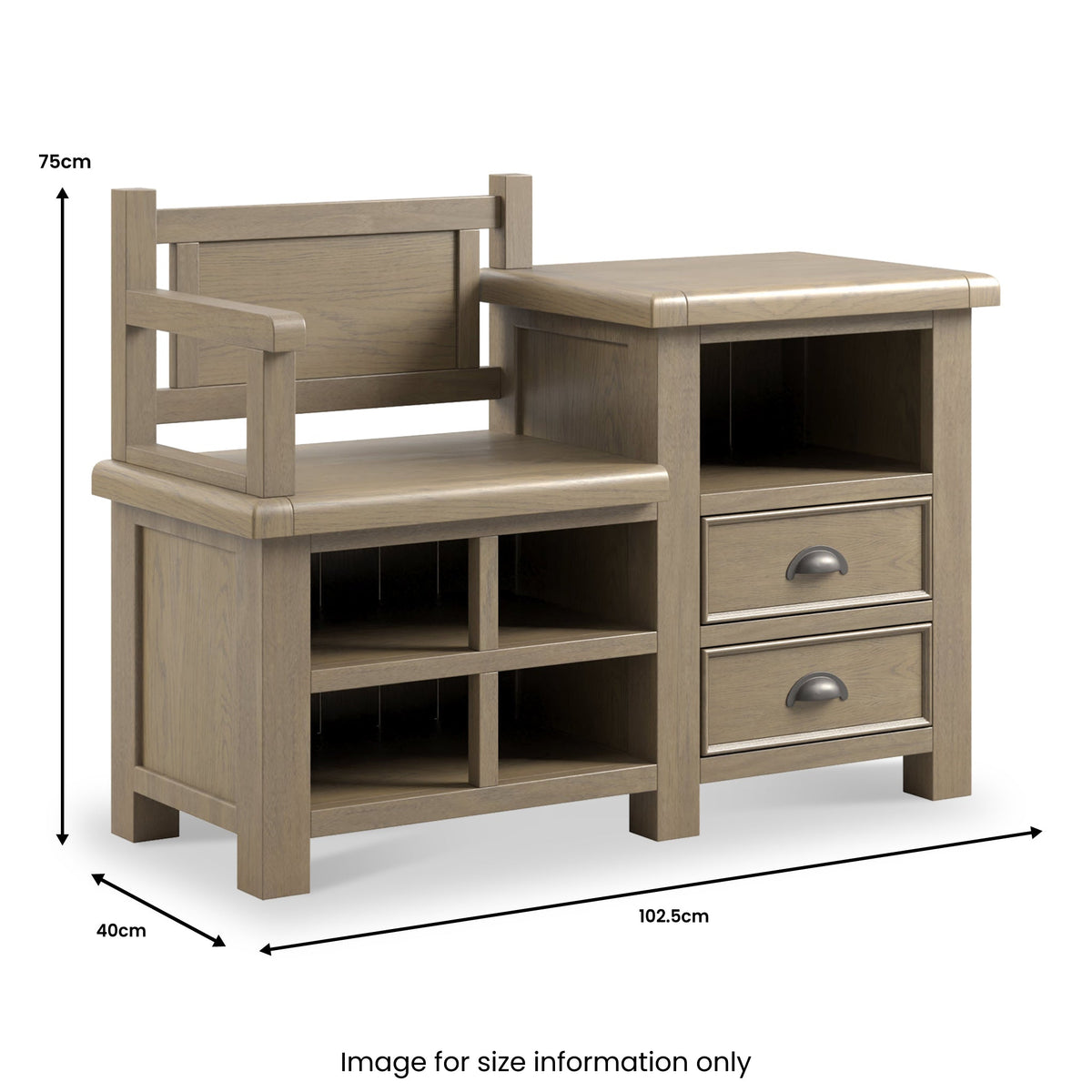 Taunton Smoked Oak Hall Bench