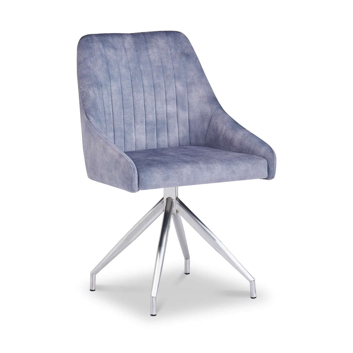 Lawson Velvet Swivel Dining Chair with Silver Legs