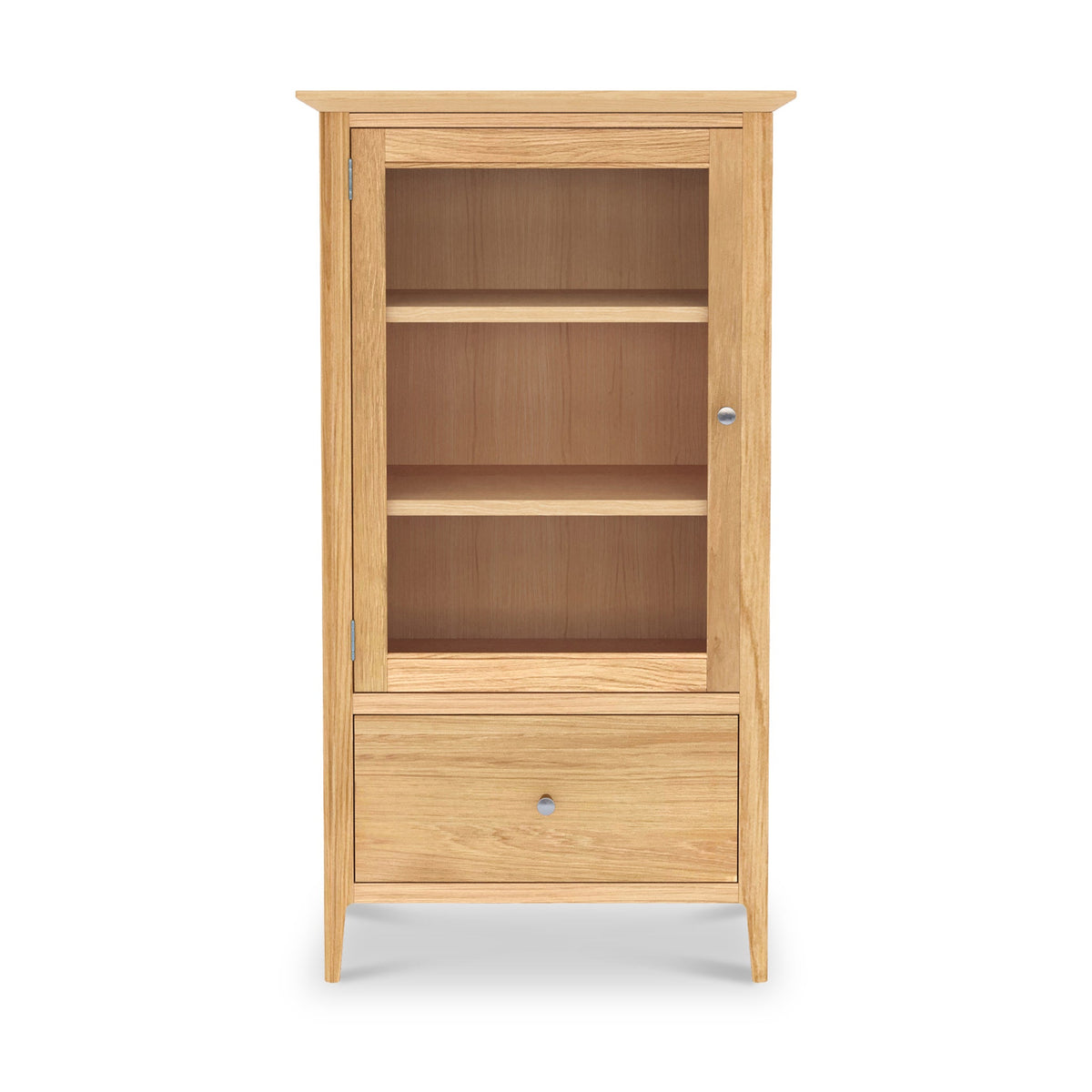 Towan Glass Bookcase With Drawer