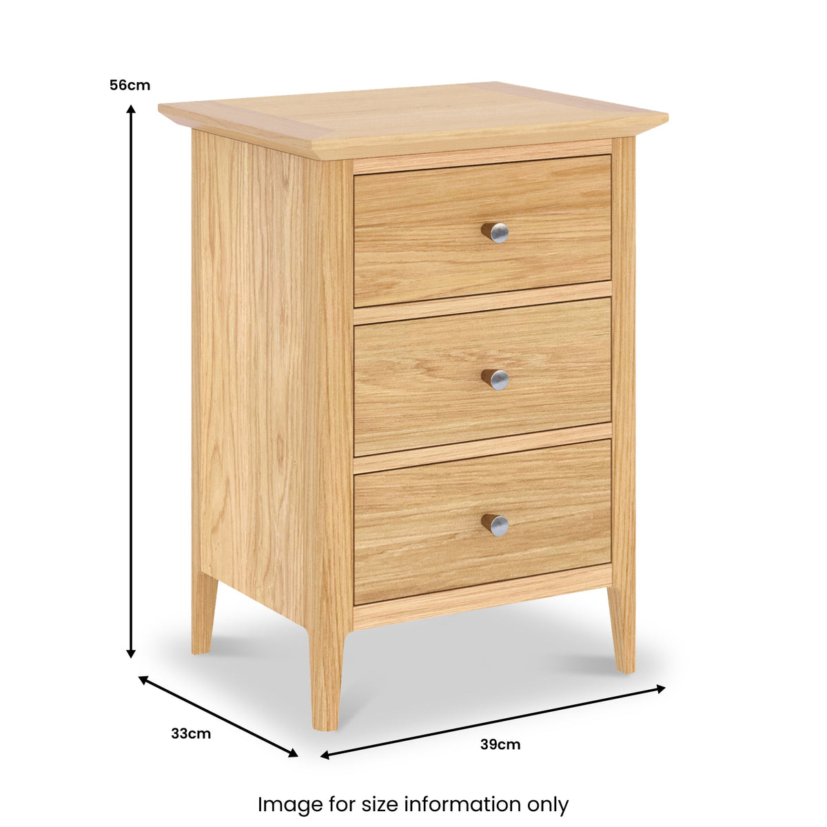 Towan Small 3 Drawer Bedside Table