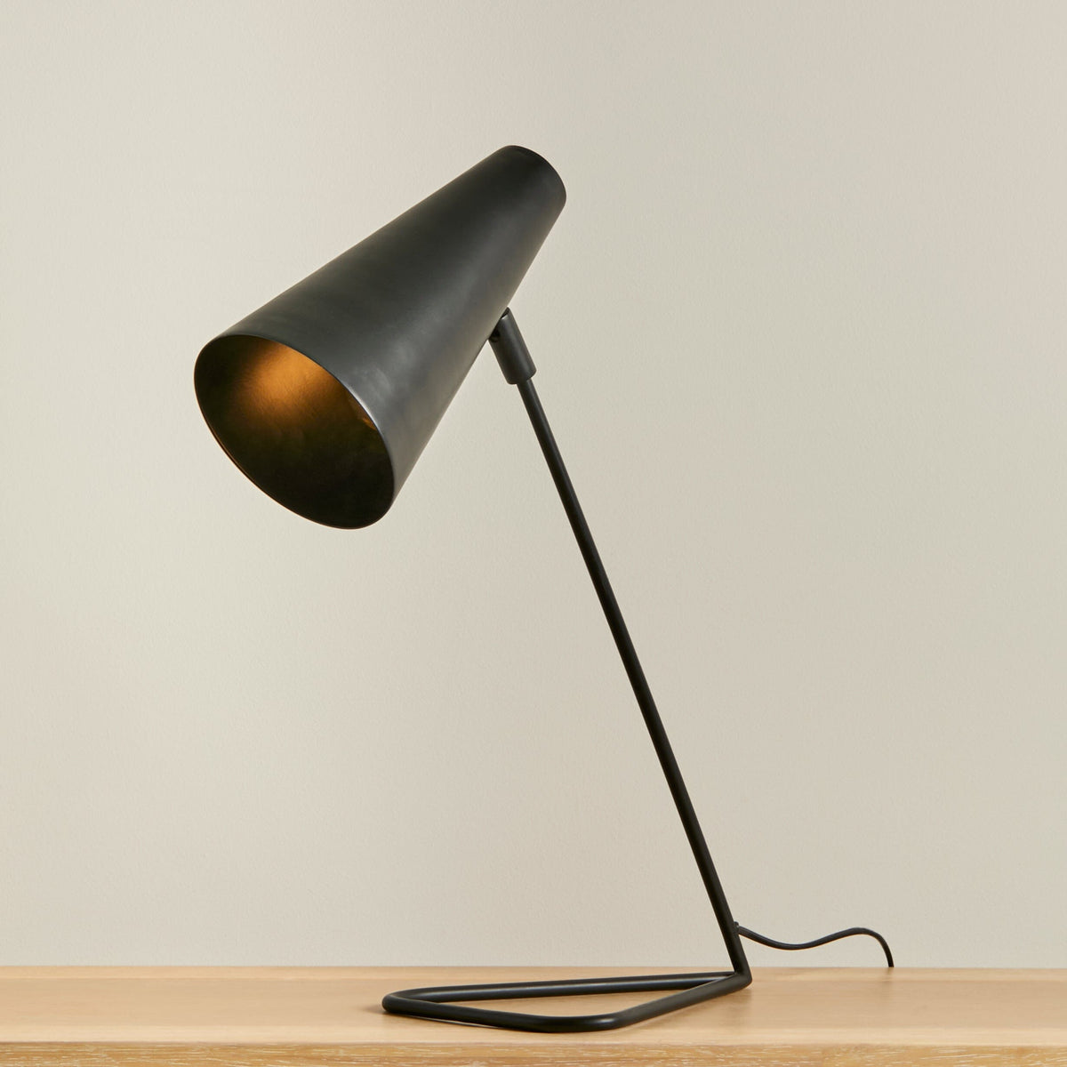 Thurdon 53cm Metal Desk Lamp - Black