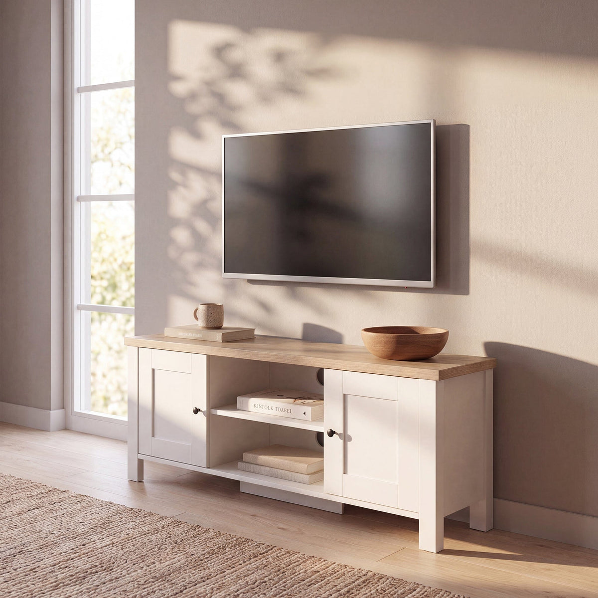 Bampton Alabaster White TV Unit