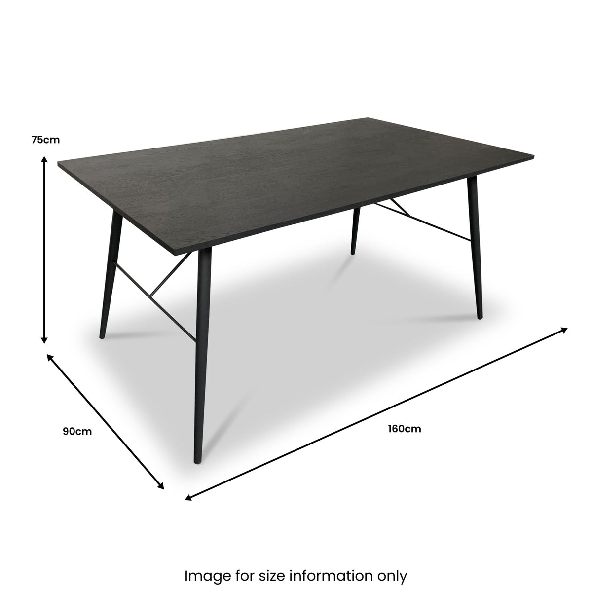Taylor 160cm Black Dining Table