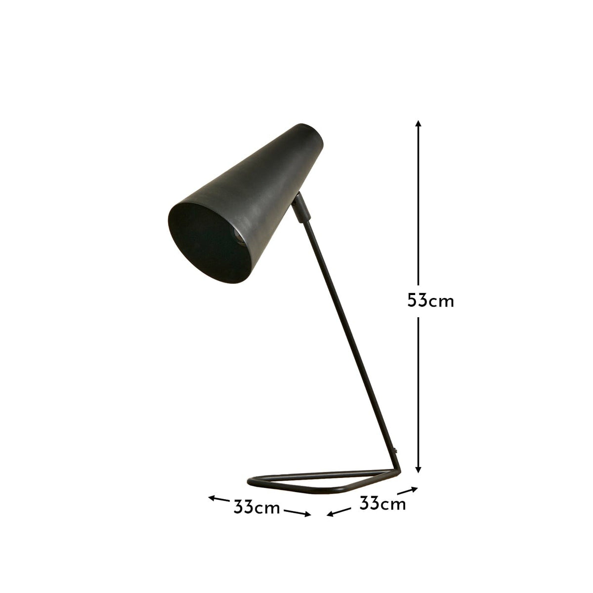 Thurdon 53cm Metal Desk Lamp - Black