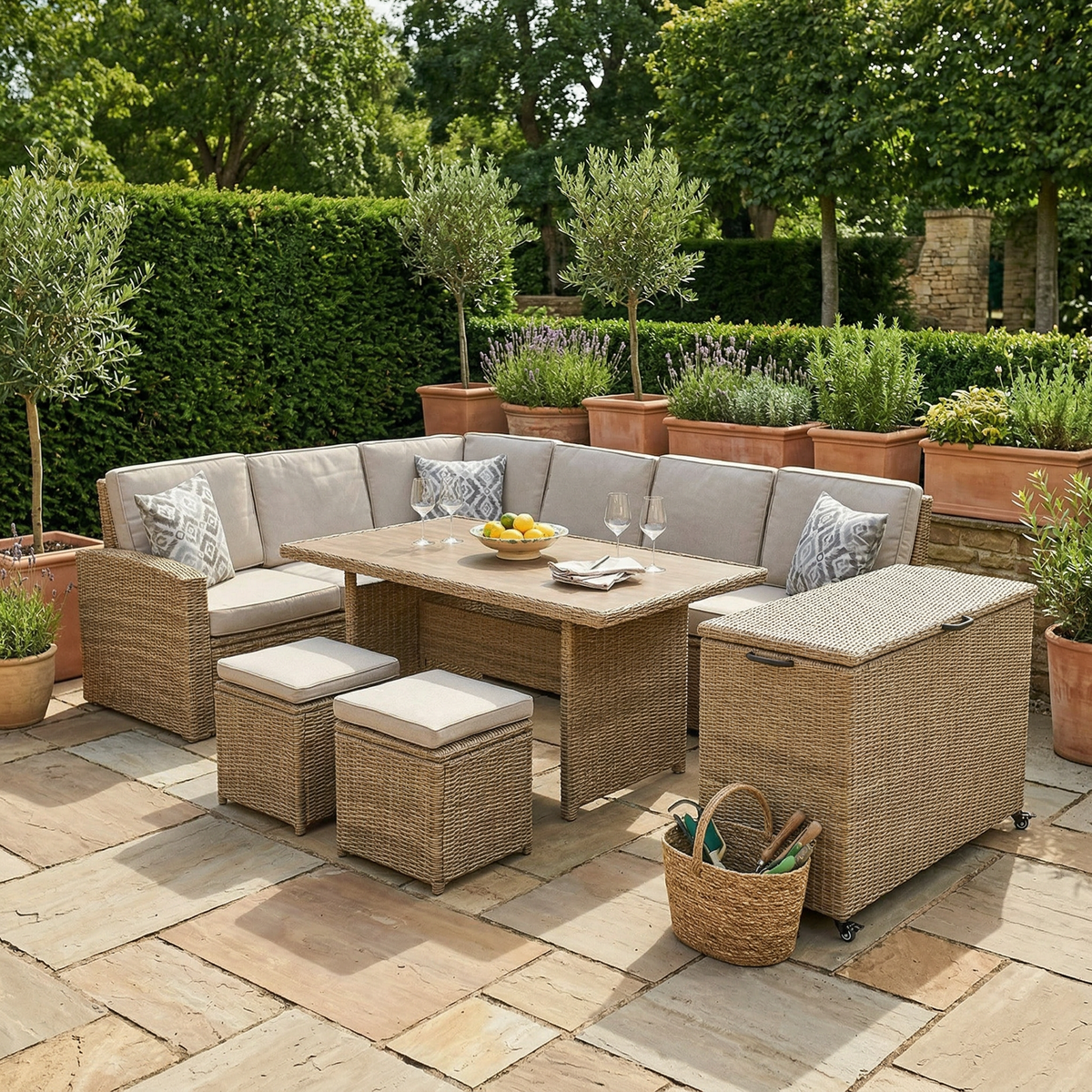 Wentworth Corner Lounge Set with Storage Box