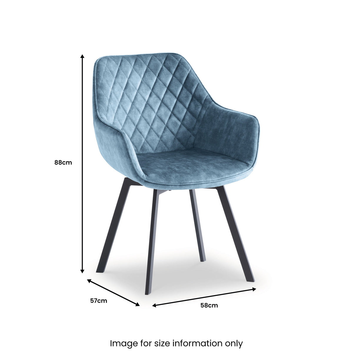 Wilton Velvet Quilted Back Swivel Dining Chair