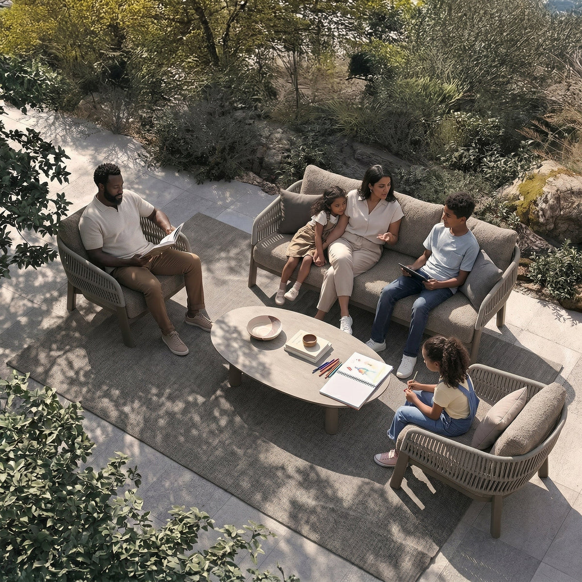Zuro 5 Seater Lounging Set with Coffee Table