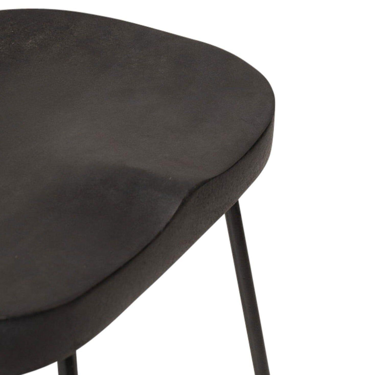 Aiden Black Mango Wood Bar Stools - Set of 2 - Black Iron Legs