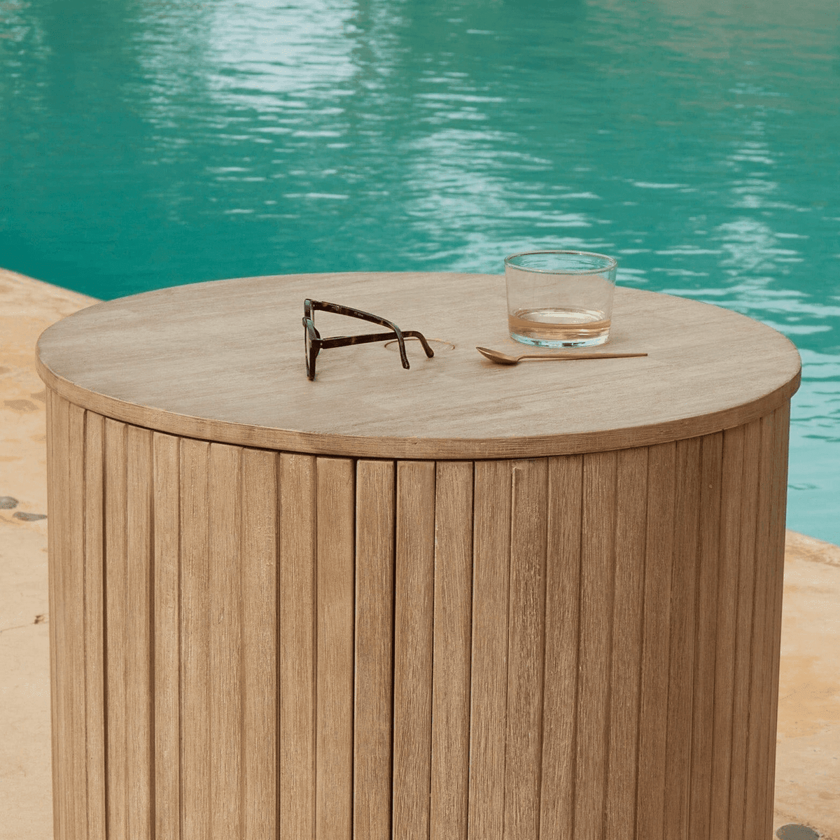 Akira Wood Storage Side Table/ Parasol Base