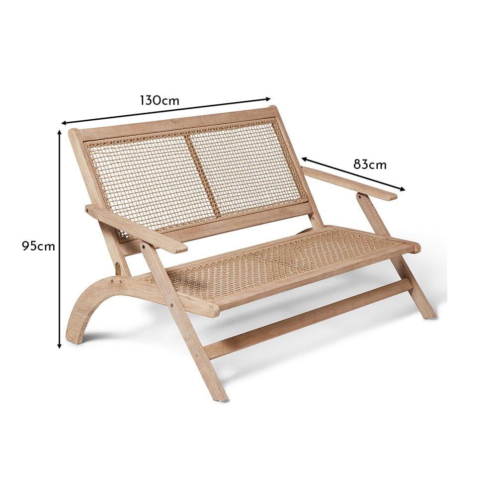 Akira Wooden Garden Rope Folding Bench
