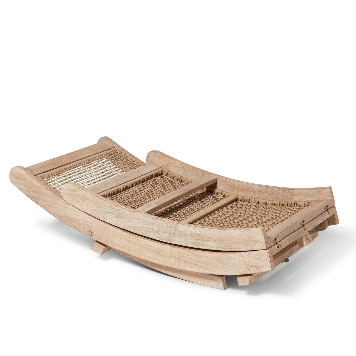 Akira Wooden Garden Rope Folding Sun Lounger