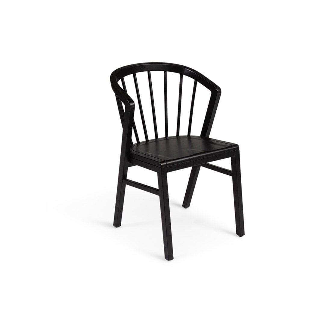 Amelia Black Dining Table Set - 6 Seater - Mabel Black Spindle Back Chairs