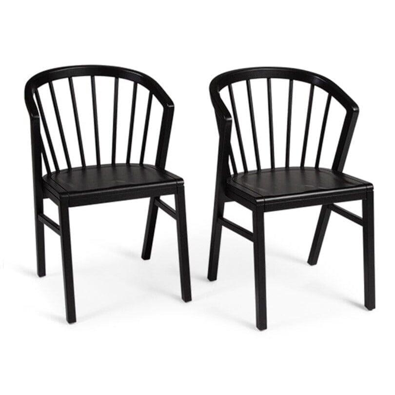 Amelia Black Dining Table Set - 6 Seater - Mabel Black Spindle Back Chairs