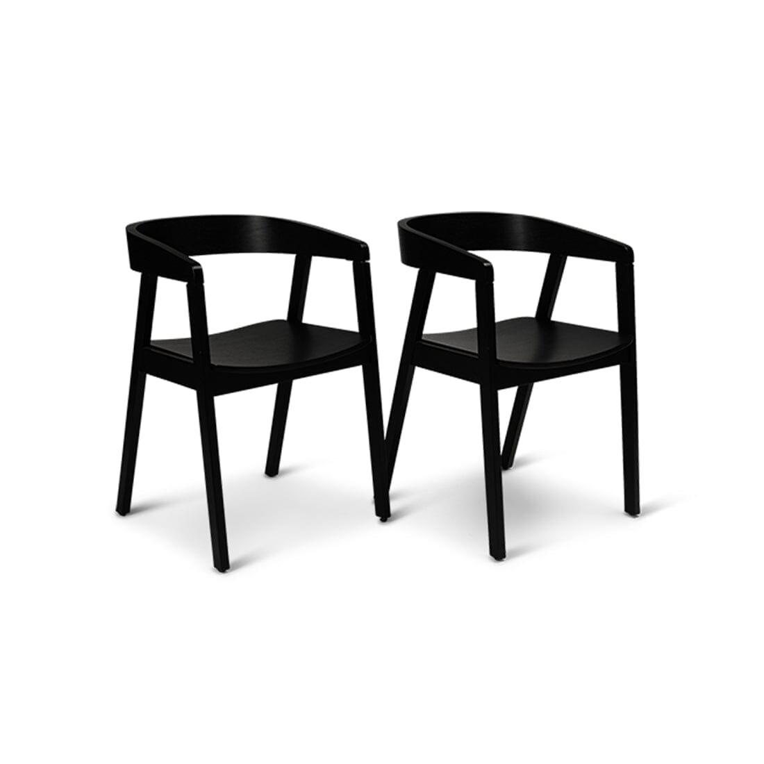 Amelia Black Extendable Dining Table Set - 6 Seater - Ella Black Armchairs
