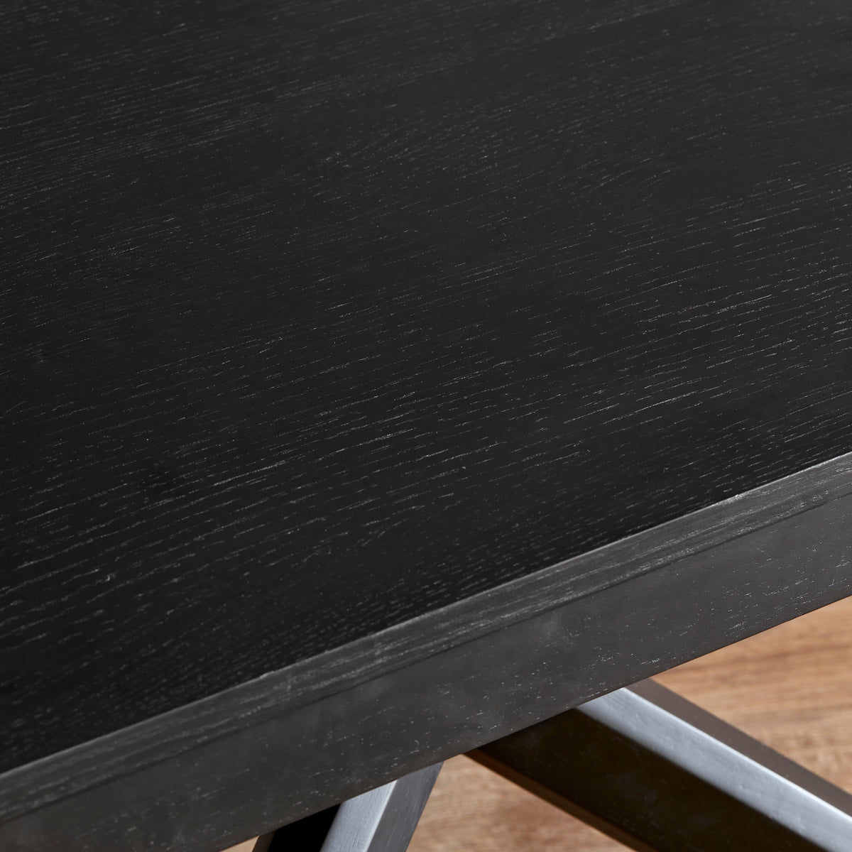 Amelia Black Dining Table Set - 6 Seater - Ella Black Wooden Chairs