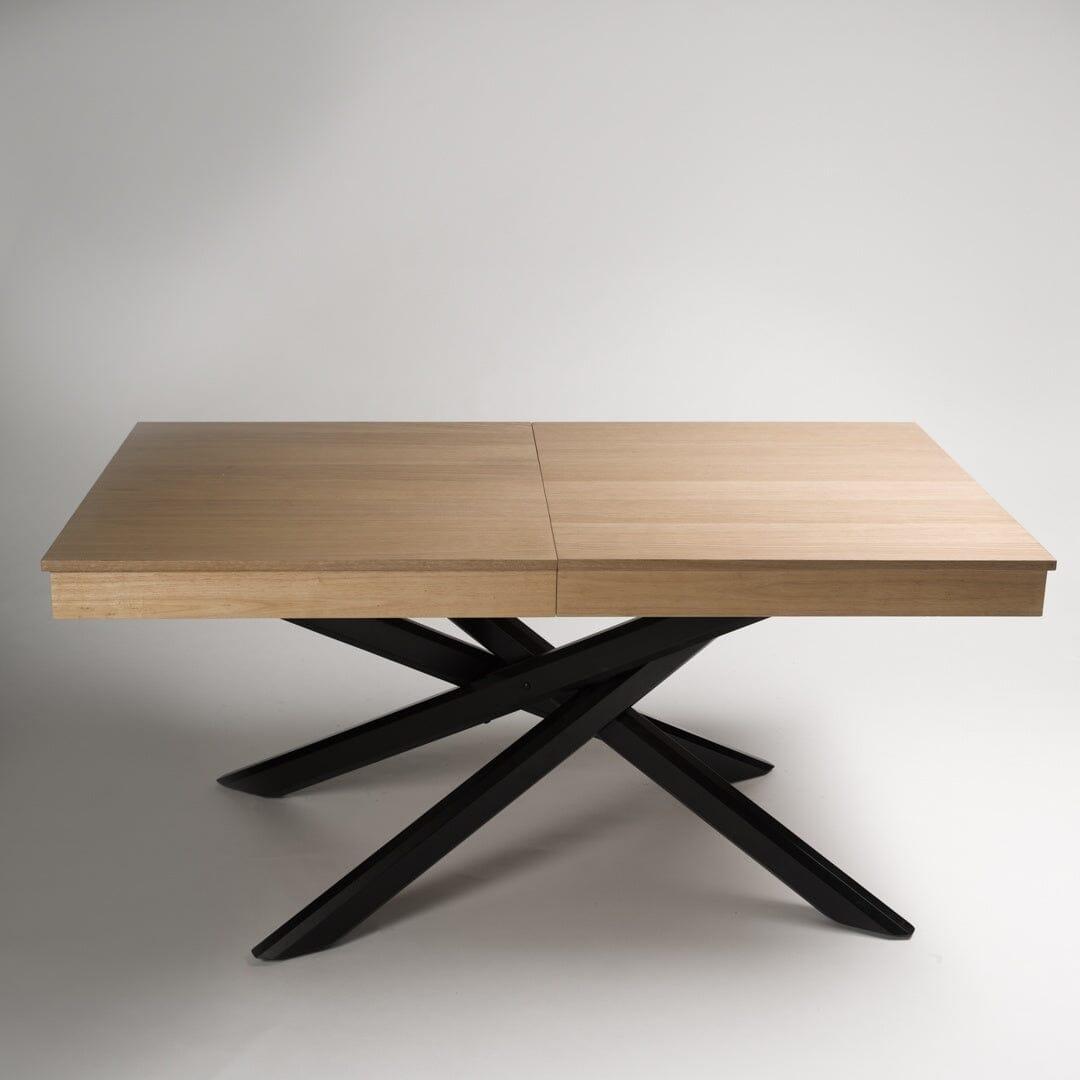 OUTLET - Amelia Oak Wood Dining Table - Extendable - Black Legs