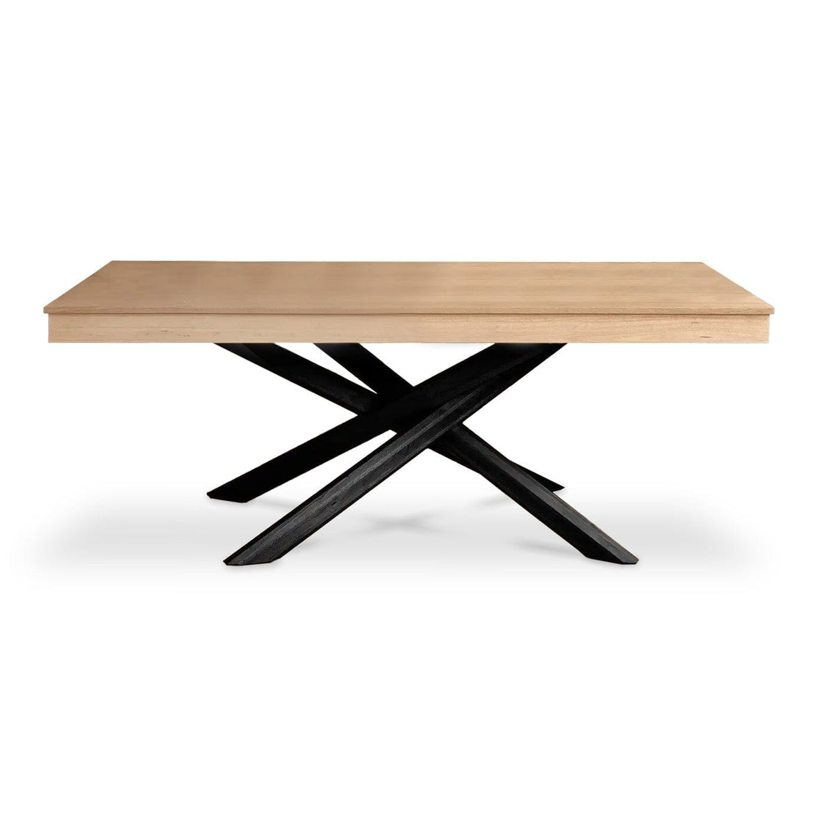 Amelia Whitewash Dining Table Set - 6 Seater - Freya Boucle Carver Chairs - Black Legs