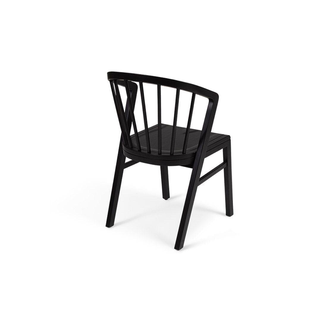 Amelia Whitewash Dining Table Set - 6 Seater - Mabel Black Spindle Back Chairs