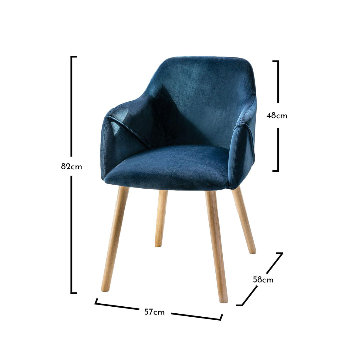 Amelia Whitewash Dining Table Set - 6 Seater - Freya Blue Carver Chairs - Whitewash Oak Legs